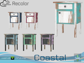 Sims 4 — Coastal Living Distressed Wood Recolor Endtable Door Left 2 by BuffSumm — Part of the *Coastal Living Set*