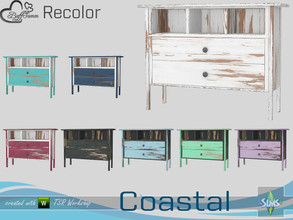 Sims 4 — Coastal Living Distressed Wood Recolor Sideboard 1 by BuffSumm — Part of the *Coastal Living Set* Created by