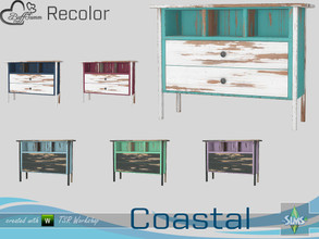 Sims 4 — Coastal Living Distressed Wood Recolor Sideboard 2 by BuffSumm — Part of the *Coastal Living Set* Created by