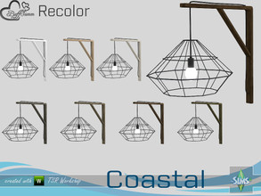 Sims 4 — Coastal Living Distressed Wood Recolor Wall Lamp 2 by BuffSumm — Part of the *Coastal Living Set* Created by