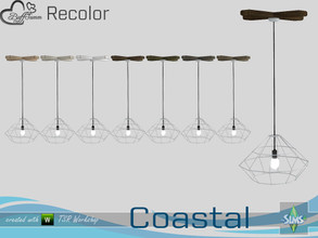 Sims 4 — Coastal Living Distressed Wood Recolor Ceiling Lamp 1 by BuffSumm — Part of the *Coastal Living Set* Created by