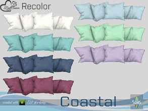 Sims 4 — Coastal Living Fine Wood Recolor Pillow Loveseat by BuffSumm — Part of the *Coastal Living Set* Created by