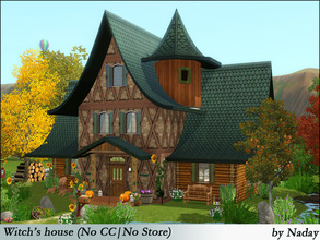 Sims 3 — Witch's house(No CC) by Naday_sims — This house has two levels building,1 bedroom and 2 bathrooms. Interior