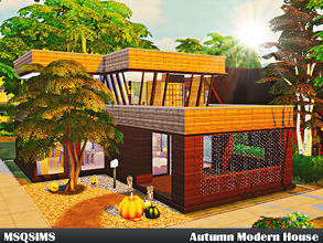 Sims 4 — Autumn Modern House by MSQSIMS — This single Autumn house features 1 living room with kitchen 1 bedroom 1