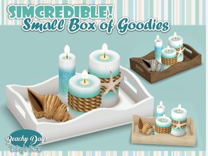 Sims 4 — Beachy Days Small Box of goodies #7 - Candles Tray by SIMcredible! — It's SIMcredible! Small box of goodies #7 -