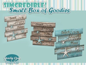 Sims 4 — Beachy Days Small Box of goodies #7 - Wall wood starfish by SIMcredible! — It's SIMcredible! Small box of