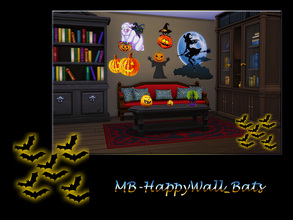 Sims 4 — MB-HappyWall_Bat by matomibotaki — MB-HappyWall_Bats, funny wall tatoo to decorate your Sims 4 homes for