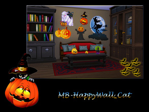Sims 4 — MB-HappyWall_Cat... by matomibotaki — MB-HappyWall_Cat, funny wall tatoo to decorate your Sims 4 homes for