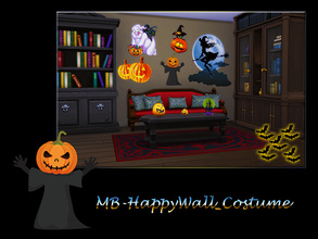 Sims 4 — MB-HappyWall_Costume by matomibotaki — MB-HappyWall_Costume, funny wall tatoo to decorate your Sims 4 homes for