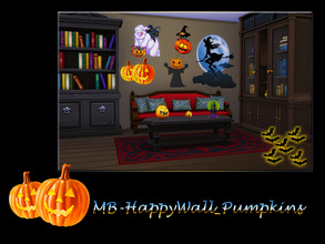 Sims 4 — MB-HappyWall_Pumpkins by matomibotaki — MB-HappyWall_Pumpkins, funny wall tatoo to decorate your Sims 4 homes
