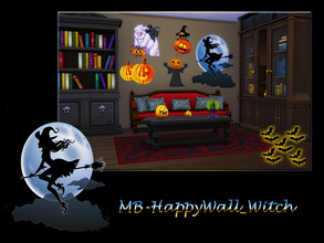 Sims 4 — MB-HappyWall_Witch by matomibotaki — MB-HappyWall_Witch, funny wall tatoo to decorate your Sims 4 homes for