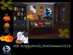 Sims 4 — MB-HappyWall_Helloween2018_SET by matomibotaki — MB-HappyWall_Helloween2018_SET, six funny wall tatoos to
