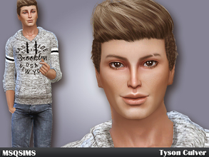 Sims 4 — Tyson Culver by MSQSIMS — Tyson Culver is a teenager who wants to become a bodybuilder. He loves fitness and to