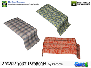 Sims 4 — kardofe_Arcadia youth bedroom_Blanket by kardofe — Blanket to place on the bed, no trick, in three different