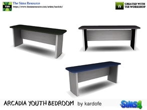 Sims 4 — kardofe_Arcadia youth bedroom_Desk by kardofe — Desk table, simple and simple lines, in three color options 