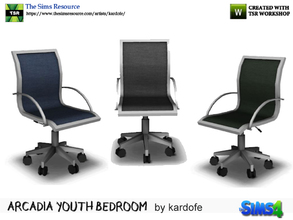 Sims 4 — kardofe_Arcadia youth bedroom_DeskChair by kardofe — Desk chair, simple and comfortable, in three color options 
