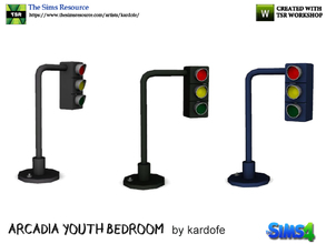 Sims 4 — kardofe_Arcadia youth bedroom_Table Lamp by kardofe — Table lamp in the shape of a traffic light, in three
