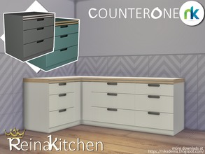 Sims 4 — Reina Kitchen Counter One by nikadema — I had the idea of making this counter researching on decoration reviews.