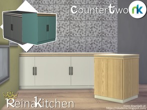 Sims 4 — Reina Kitchen Counter Two by nikadema — On the same desing line as the first one, but with doors, instead of