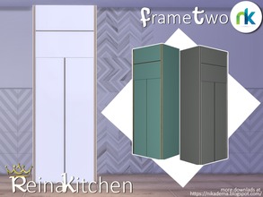 Sims 4 — Reina Kitchen Frame Two by nikadema — The taller cabinet of this kitchen. No cheats needed. Three colors on the