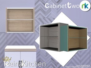 Sims 4 — Reina Kitchen Cabinet Two by nikadema — A Shelf Cabinet for your Reina Kitchen Three colors on the file