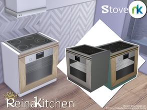 Sims 4 — Reina Kitchen Stove by nikadema — A modern stove, three colors included. It completely matches the Reina Kitchen