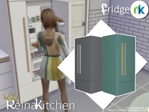 Sims 4 — Reina Kitchen Fridge by nikadema — The fridge matches the kitchen style and it's completly functional. three