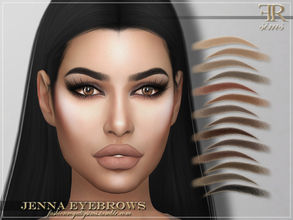 Sims 4 — Jenna Eyebrows by FashionRoyaltySims — Standalone Custom thumbnail 14 color options HQ texture Compatible with