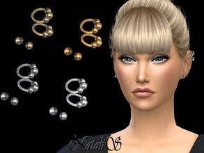 Sims 4 — NataliS_ Multiple ear piercing beaded- left by Natalis —  Multiple piercing beaded for the left ear. FT-FA-FE 4