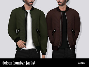 Sims 4 — Delson Bomber Jacket by Darte77 — - Base game compatible - HQ compatible - All LODs - 30 swatches - Shadow map -