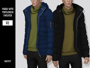 Sims 4 — Parka with Turtleneck Sweater - V2 by Darte77 — - Base game compatible - 23 swatches - All LODs - Shadow map -