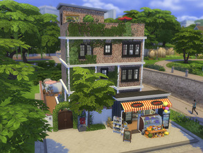Sims 4 — A build for singles / NO CC by residentsim — A cozy and charming building with 2 apartments for single Sims. 