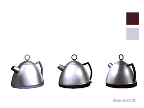 Sims 4 — Kitchen Deco Liz - Tea Kettle by ShinoKCR — Stainless Steel Decorative Set in Clutter
