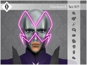 Sims 4 — Hawkmoth - Set005 - Brow Ring L - Akuma Mask by AleNikSimmer — THIS PACK HAS ONLY AKUMA MASK. -TOU-: DON'T