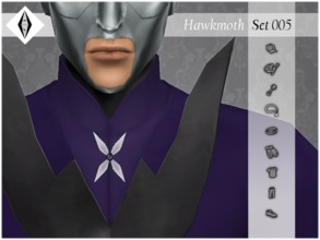 Sims 4 — Hawkmoth - Set005 - Necklace - Miraculous by AleNikSimmer — THIS PACK HAS ONLY MIRACULOUS BROOCH. -TOU-: DON'T