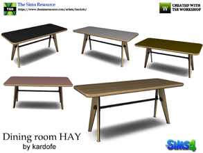 Sims 4 — kardofe_Dining room HAY_DiningTable by kardofe — Nordic style table, in oak, in five color options 