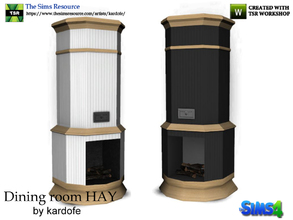 Sims 4 — kardofe_Dining room HAY_FirePlace by kardofe — Cylindrical fireplace, lined in wood, in two color options 