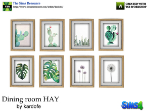 Sims 4 — kardofe_Dining room HAY_Pictures by kardofe — Group of two paintings with plant motifs, in four different