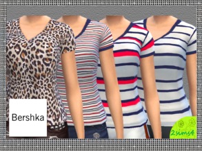 Sims 4 — 4 shirts Bershka collection by lurania — Here is the first part of Bershka's fall winter collection. 4