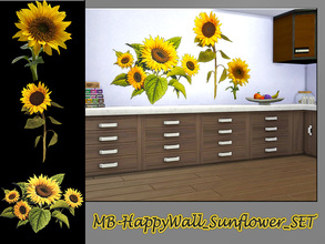 Sims 4 — MB-HappyWall_Sunflower_SET by matomibotaki — MB-HappyWall_Sunflower_SET lovely decoration not only for