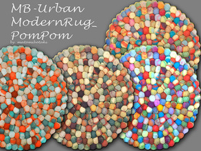 Sims 4 — MB-UrbanModernRug_PomPom by matomibotaki — MB-UrbanModernRug_PomPom, funny round rug with unusual material