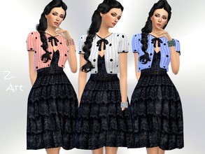 Sims 4 — Winter CollectZ. 14 by Zuckerschnute20 — A romantic dress with a lot of lace and cosy bolero :D 3 colors CAS