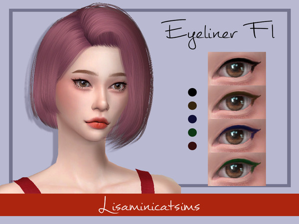 Sims 4 — LMCS Eyeliner F1 by Lisaminicatsims — -New Mesh -5 swatches -All Skin