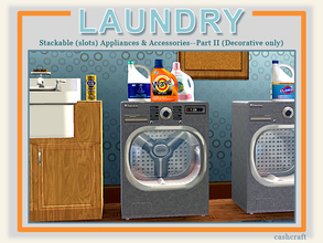 Sims 3 — Modern Laundry Washer Bottom Unit by Cashcraft — Simco washer cloned from end table and used as bottom appliance
