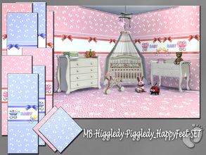 Sims 4 — MB-Higgledy-Piggledy_HappyFeet-SET by matomibotaki — MB-Higgledy-Piggledy_HappyFeet-SET, sweet wall- and carpet
