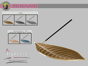 Sims 4 — Zone Patio - Incense Holder by NynaeveDesign — Zone Patio - Incense Holder Located in: Decor - Miscellaneous