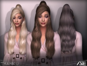 Sims 4 — Ade - Thank U (Hair Set) by Ade_Darma — This Set Included the HQ (2048x4096 texture size) and NON HQ (1024x2048