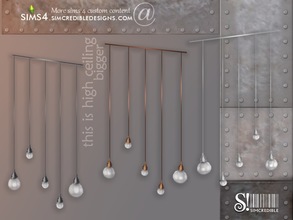 Sims 4 — Industrial Bar - ceiling lamp for mid and tall wall heights by SIMcredible! — by SIMcredibledesigns.com