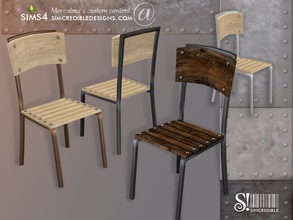 Sims 4 — Industrial Bar - dining chair by SIMcredible! — by SIMcredibledesigns.com available at TSR 2 colors in 6