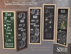Sims 4 — Industrial Bar - chalkboard by SIMcredible! — by SIMcredibledesigns.com available at TSR 2 colors in 8